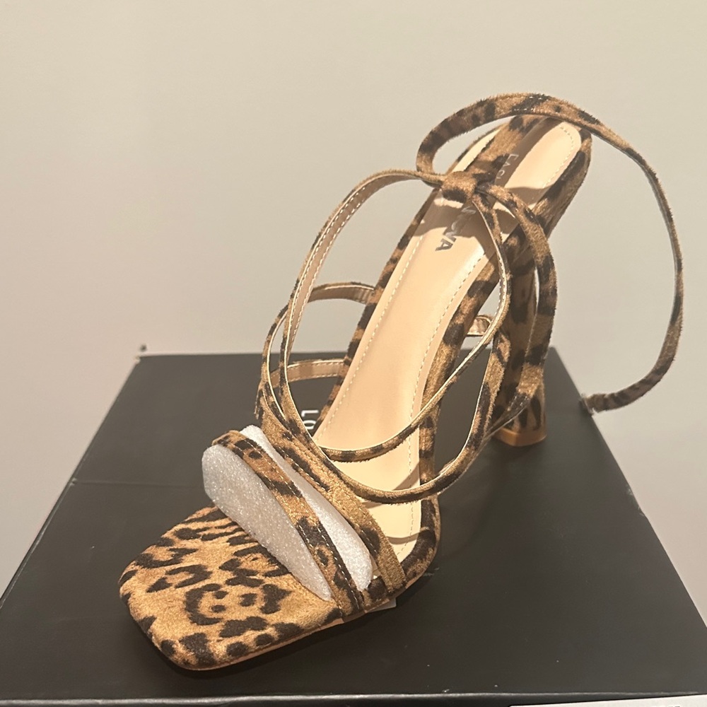 Fashion Nova Leopard Strappy Heels